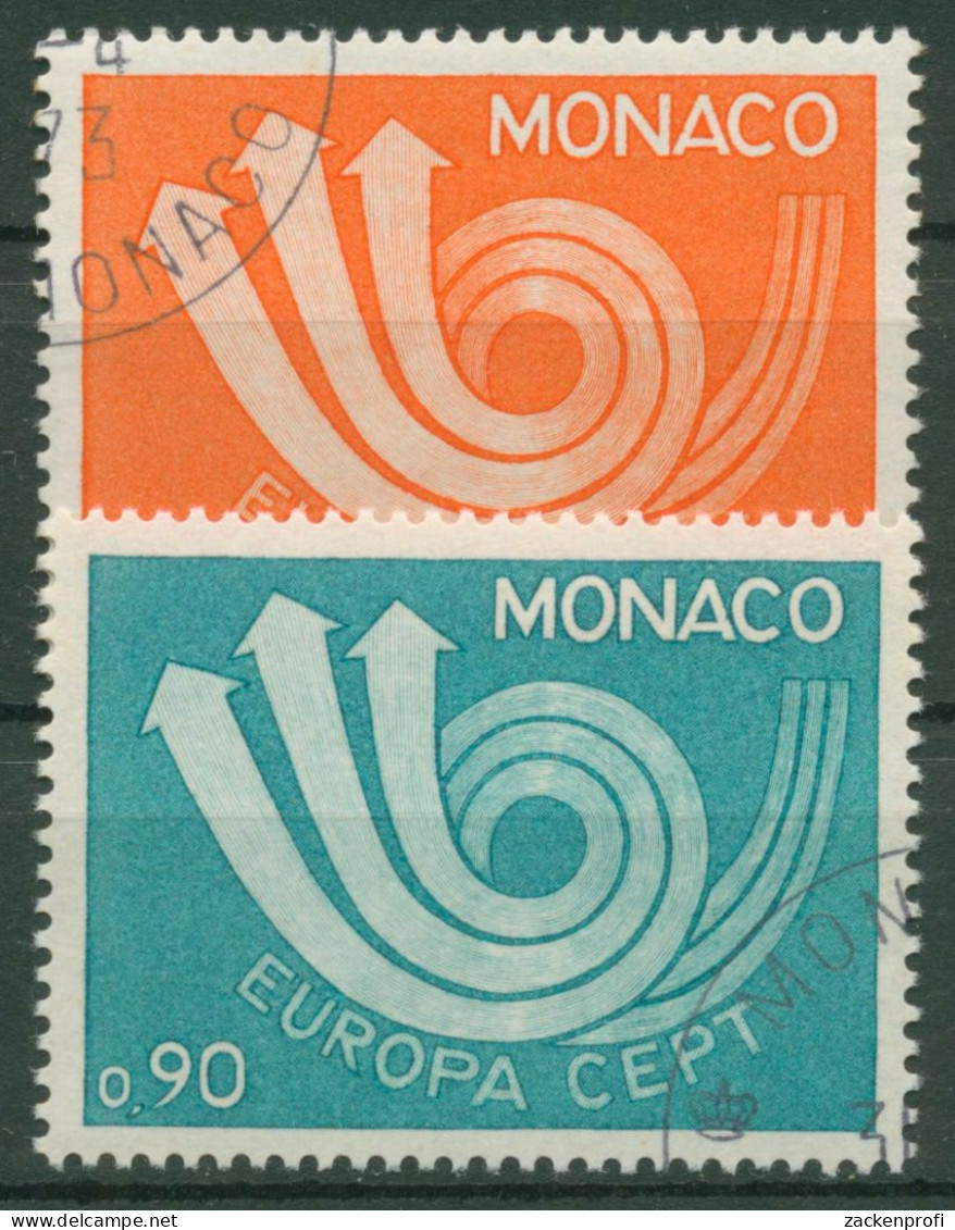 Monaco 1973 Europa CEPT Posthorn 1073/74 Gestempelt - Gebruikt