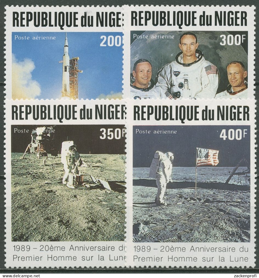 Niger 1989 20 Jahre Erste Mondlandung Astronauten 1069/72 Postfrisch - Níger (1960-...)