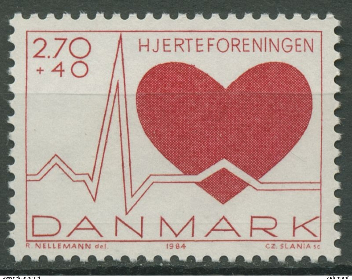 Dänemark 1984 Herzstiftung Herz EKG 811 Postfrisch - Neufs