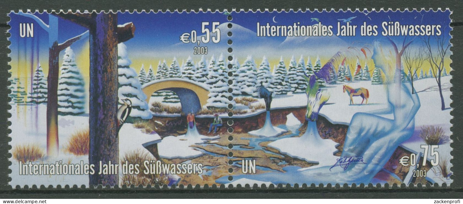 UNO Wien 2003 Jahr Des Süsswassers Winterlandschaft 393/94 ZD Postfrisch - Neufs