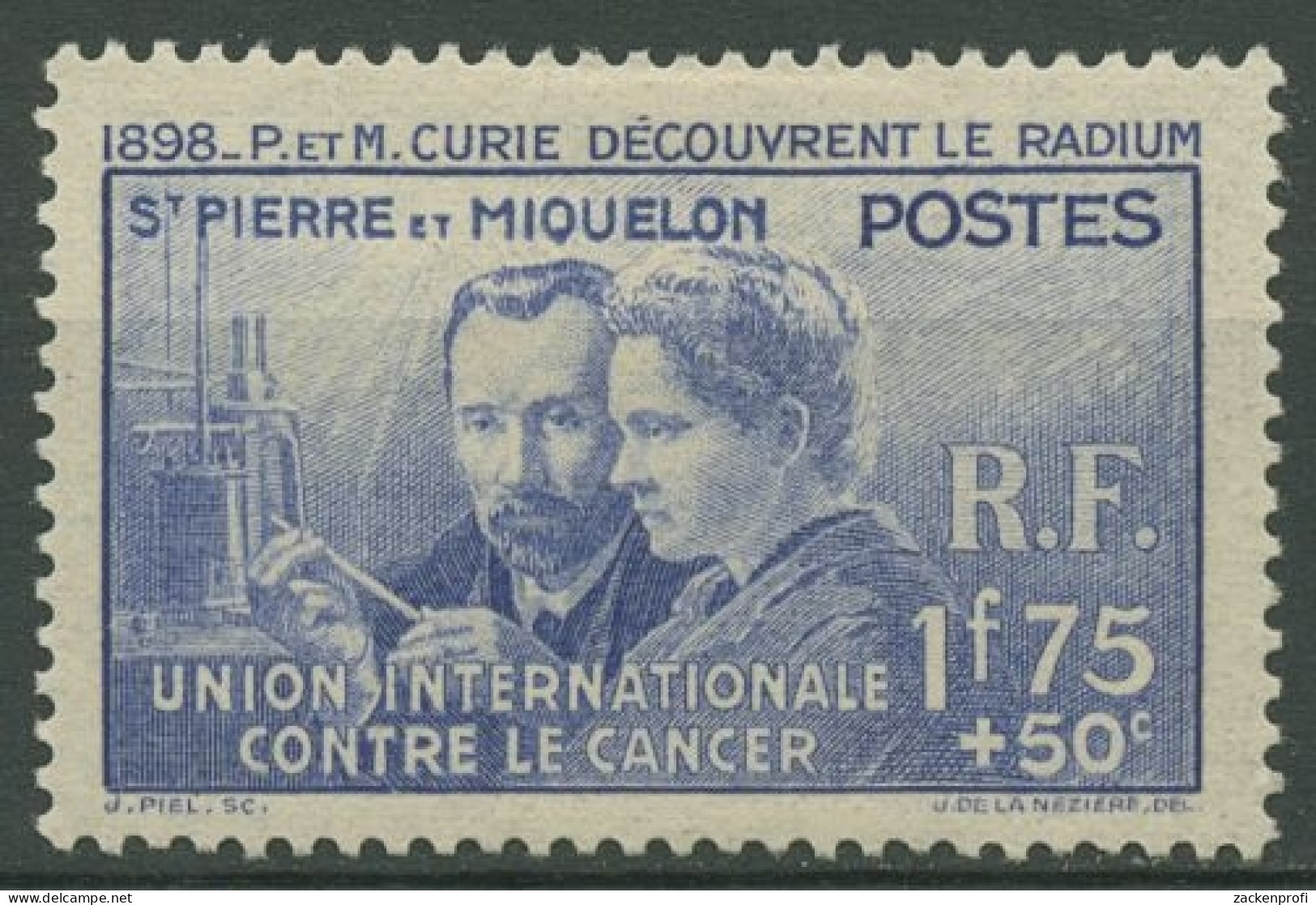Saint-Pierre Et Miquelon 1938 Radium Marie Curie 169 Mit Falz, Haftstellen - Neufs