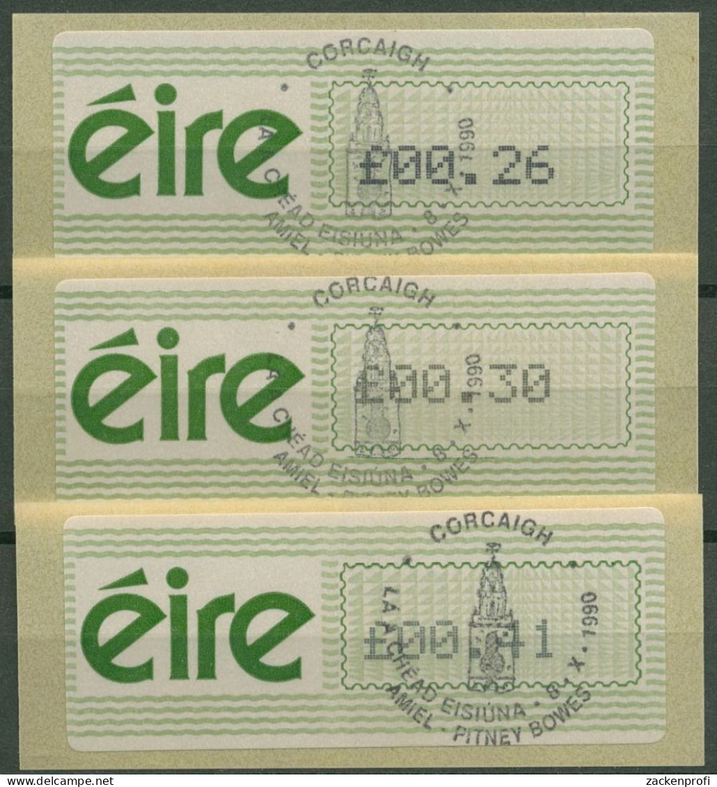 Irland Automatenmarken 1990 Freimarke Versandstellensatz ATM 3 S1 Gestempelt - Franking Labels