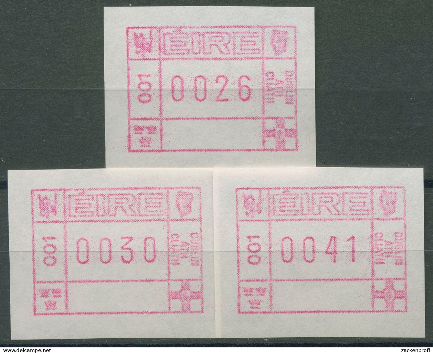 Irland Automatenmarken 1990 Freimarke Versandstellensatz ATM 1 S1 Postfrisch - Franking Labels