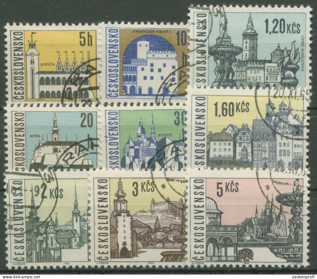 Tschechoslowakei 1965 Stadtansichten 1574/82 Gestempelt - Oblitérés