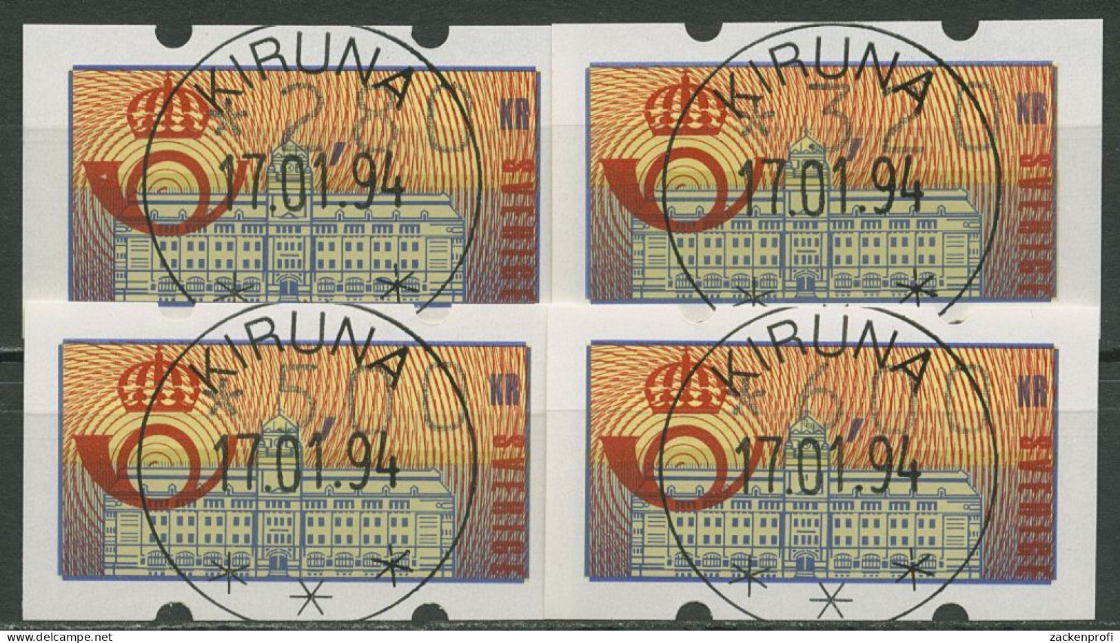 Schweden ATM 1992 Hauptpostamt Versandstellensatz, ATM 2 H S3 Gestempelt - Vignette [ATM]