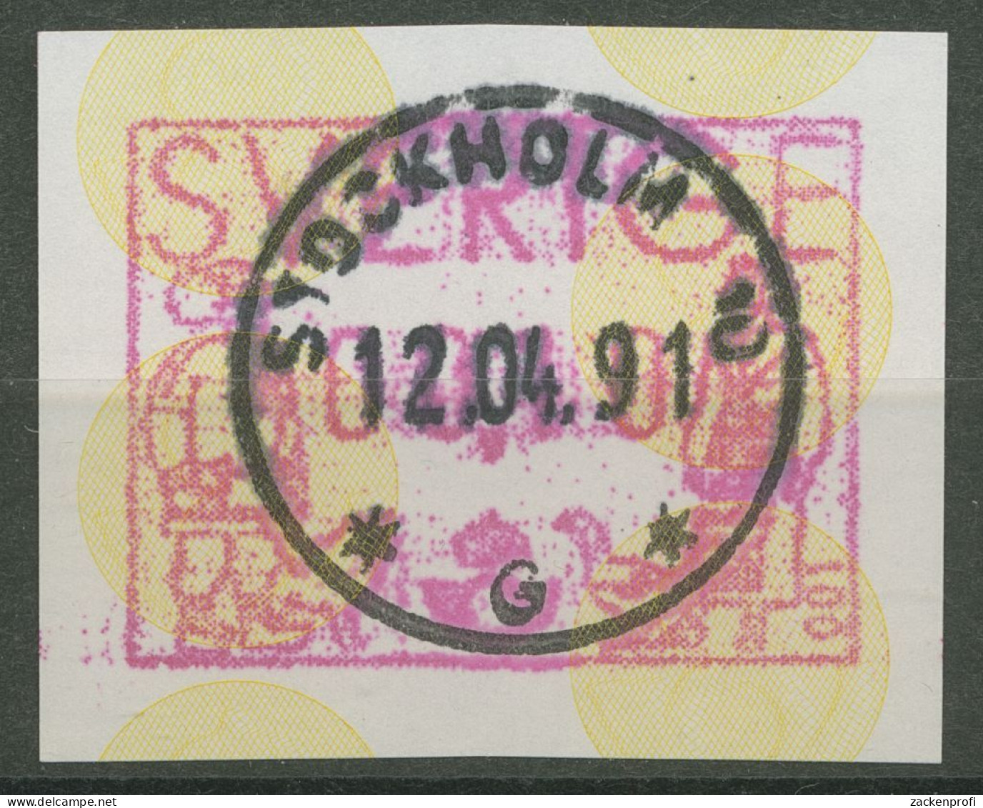 Schweden ATM 1991 Paar In Landestracht Einzelwert, ATM 1 Gestempelt - Timbres De Distributeurs [ATM]