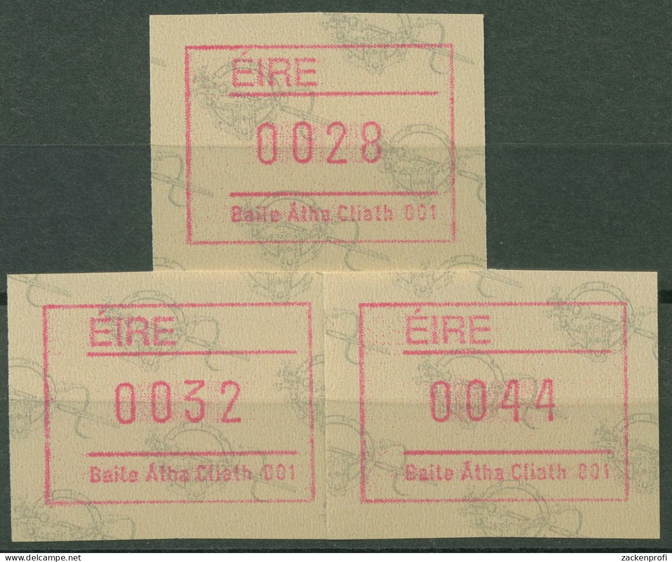 Irland Automatenmarken 1992 Versandstellensatz Automat 001 ATM 4.1 S1 Postfrisch - Franking Labels