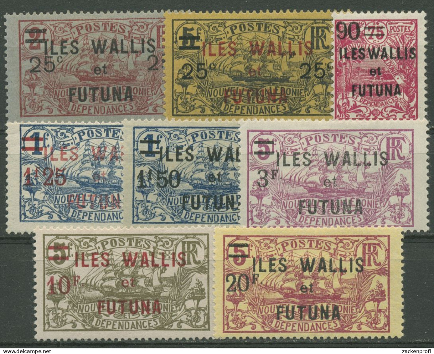 Wallis Und Futuna 1924 Marken Neukaled. Mit Aufdruck 33/40 I Ungebraucht, Mängel - Ungebraucht