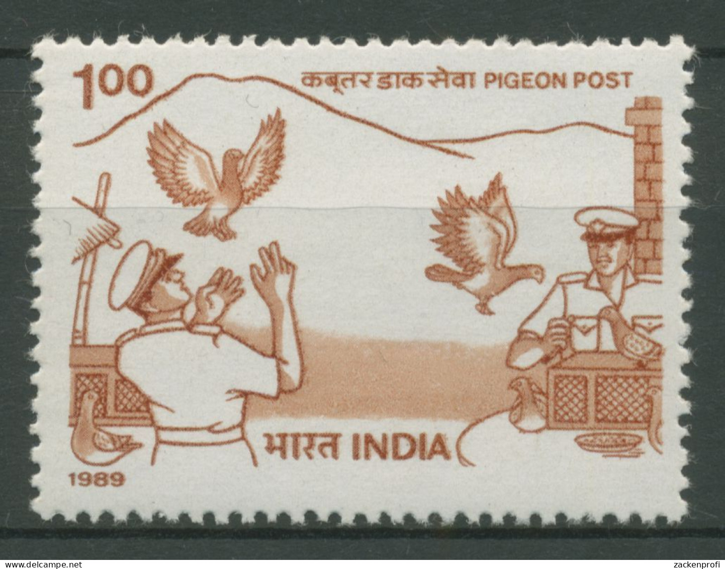 Indien 1989 Brieftauben-Post 1239 Postfrisch - Unused Stamps