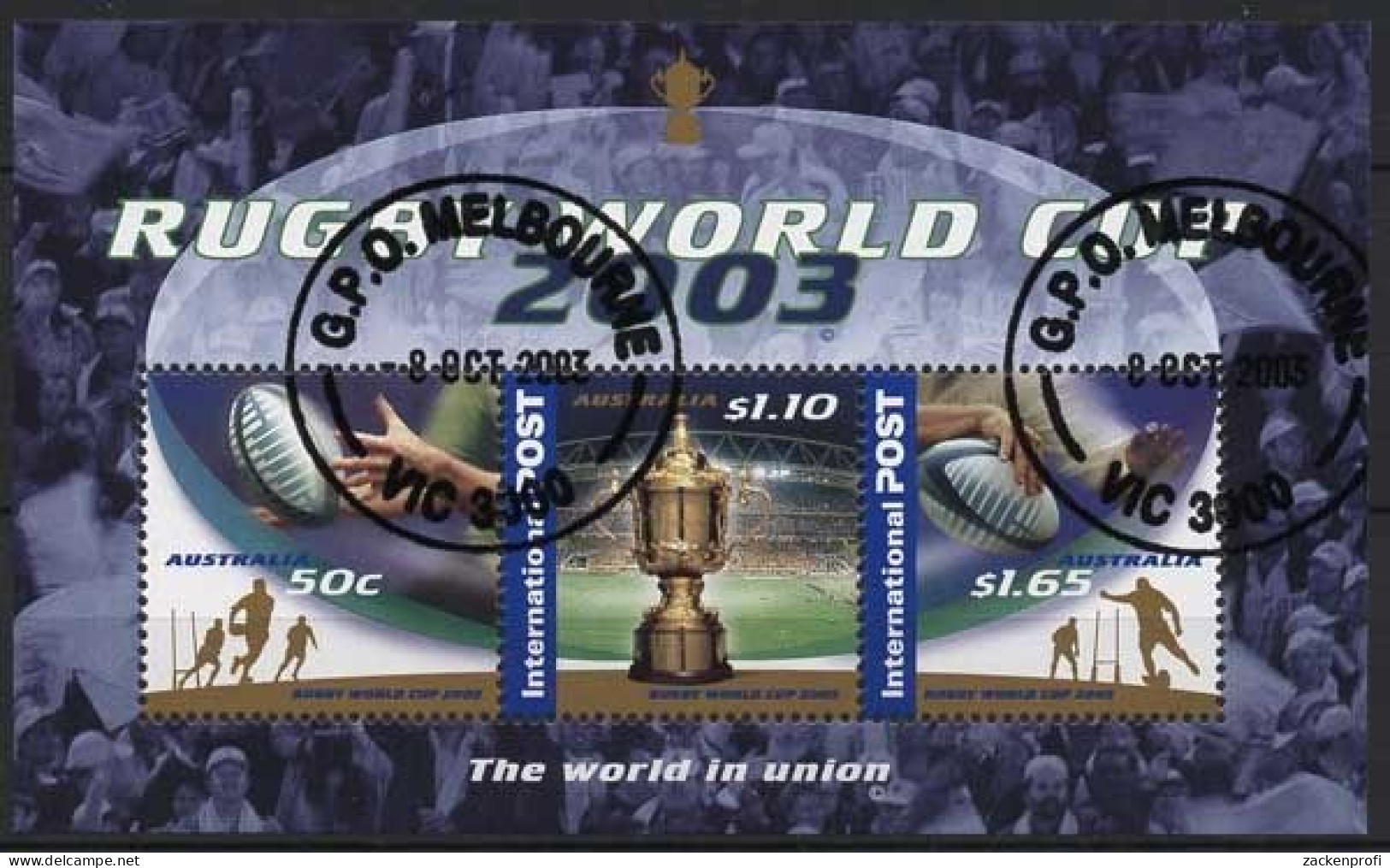 Australien 2003 Rugby-Weltmeisterschaft Block 51 Gestempelt (C24154) - Blocs - Feuillets