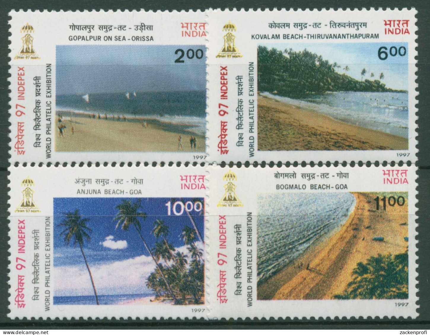 Indien 1997 IDEPEX Strand & Meer 1558/61 Postfrisch - Nuovi