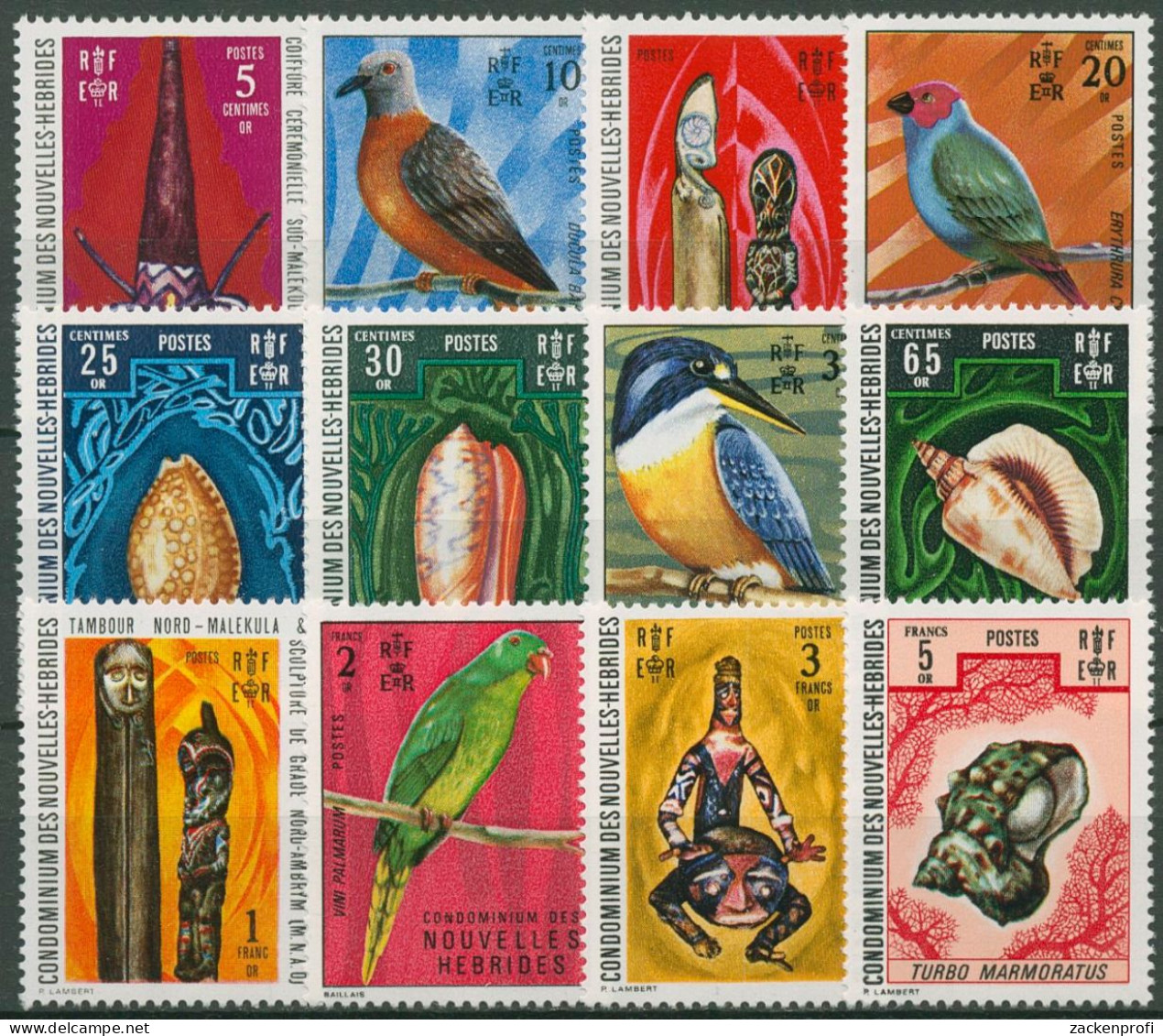 Neue Hebriden 1972 Vögel Schnecken Kunsthandwerk 335/46 Postfrisch - Neufs