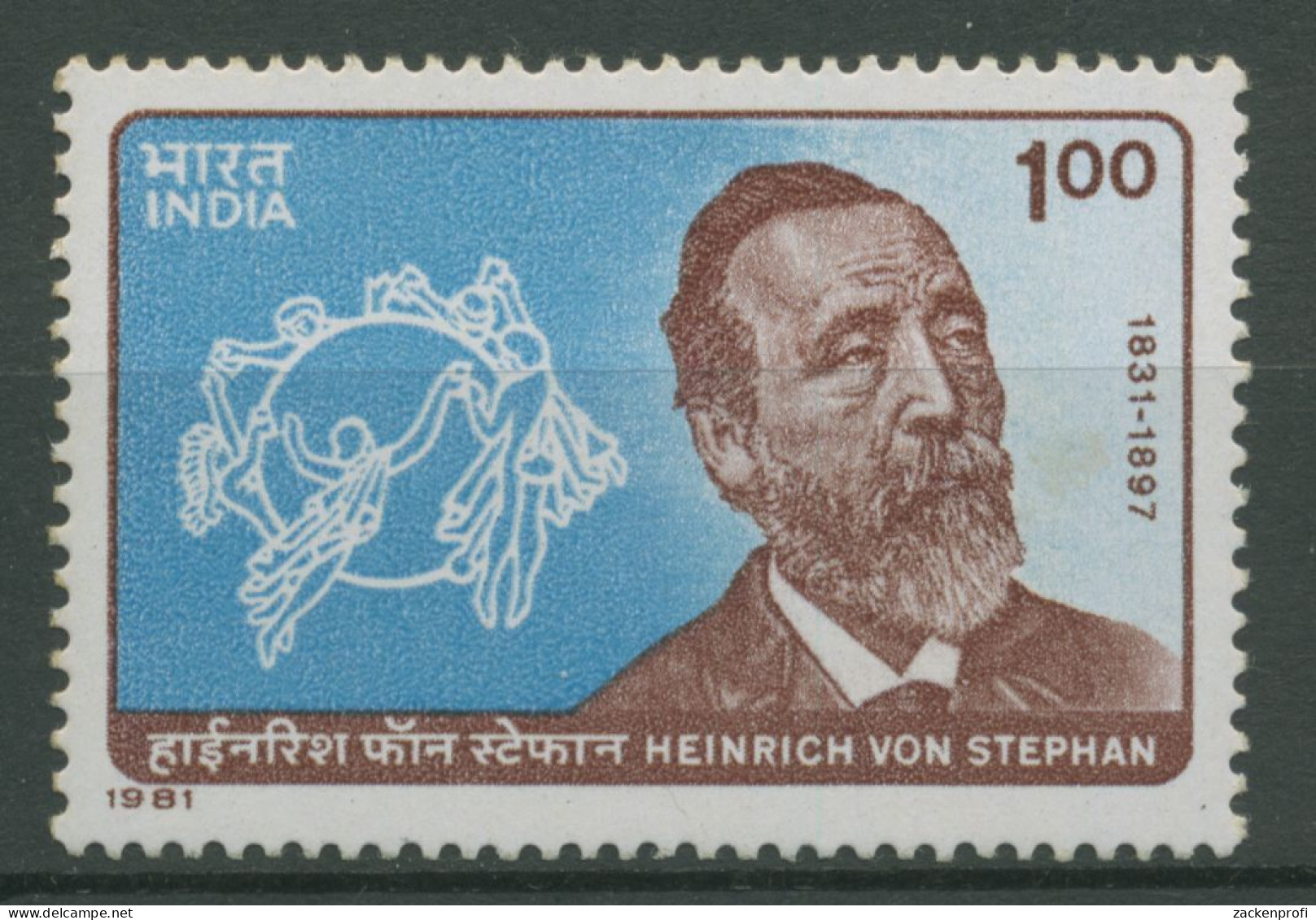 Indien 1981 Weltpostverein UPU Heinrich Von Stephan 865 Postfrisch - Nuevos