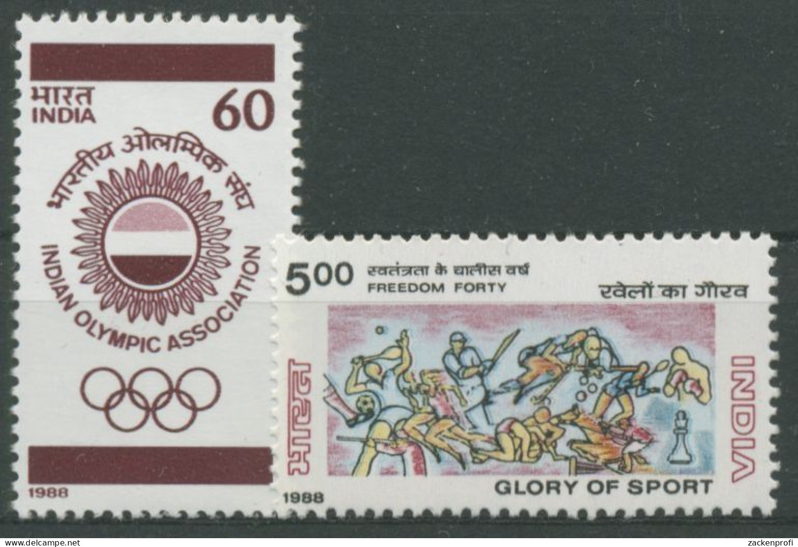 Indien 1988 Sport Olympische Gesellschaft 1180/81 Postfrisch - Unused Stamps