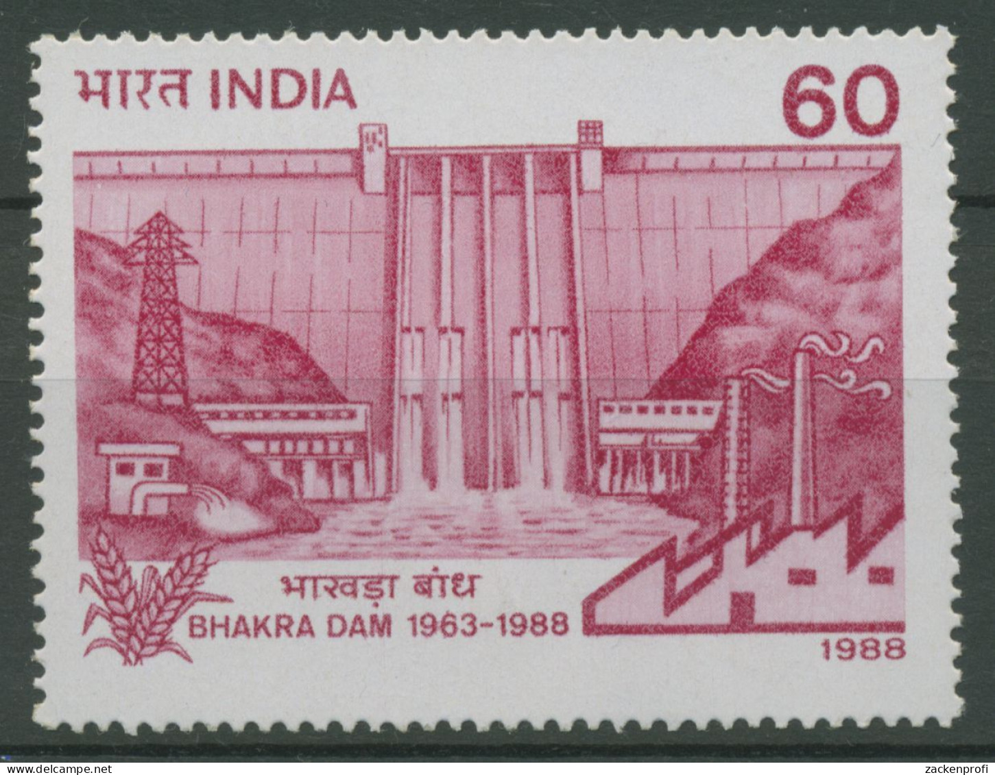 Indien 1988 Bhakra-Staudamm 1194 Postfrisch - Neufs