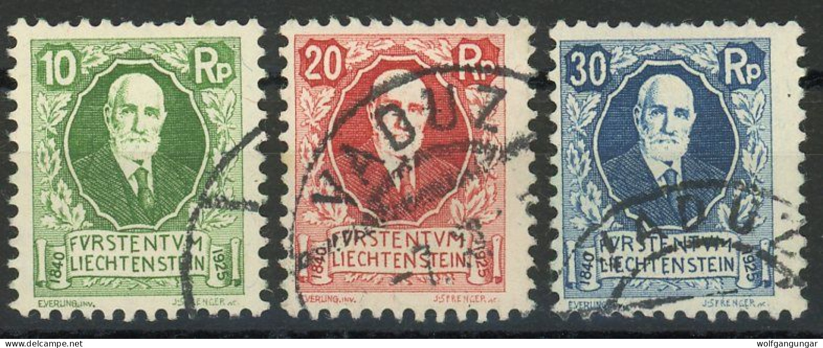 Liechtenstein 1925 Michel Nummer 72-74 Gestempelt - Gebraucht