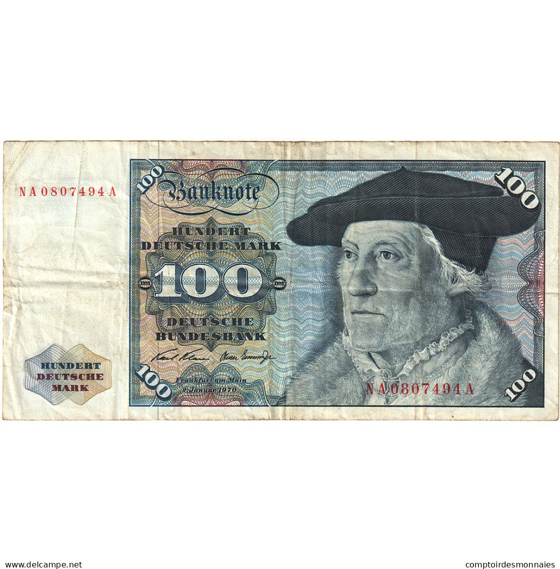 Billet, République Fédérale Allemande, 100 Deutsche Mark, 1970, 1970-01-02 - 100 Deutsche Mark