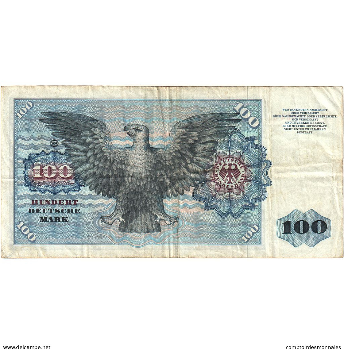 Billet, République Fédérale Allemande, 100 Deutsche Mark, 1970, 1970-01-02 - 100 Deutsche Mark
