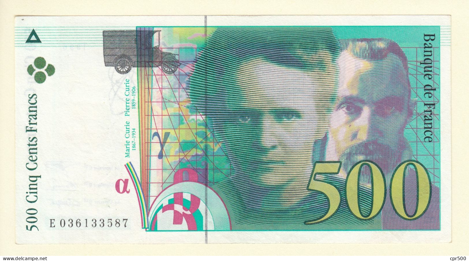 500 Francs PIERRE ET MARIE CURIE Sans Strap F.76f4.03 SUP - 500 F 1994-2000 ''Pierre En Marie Curie''