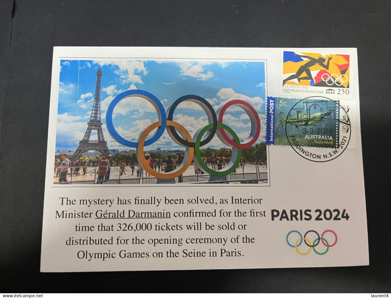 7-3-2024 (2 Y 22) Paris 2024 Summer Olympic - 326,000 Tickets Available To The Games Opening Ceremony On Seine River - Summer 2024: Paris