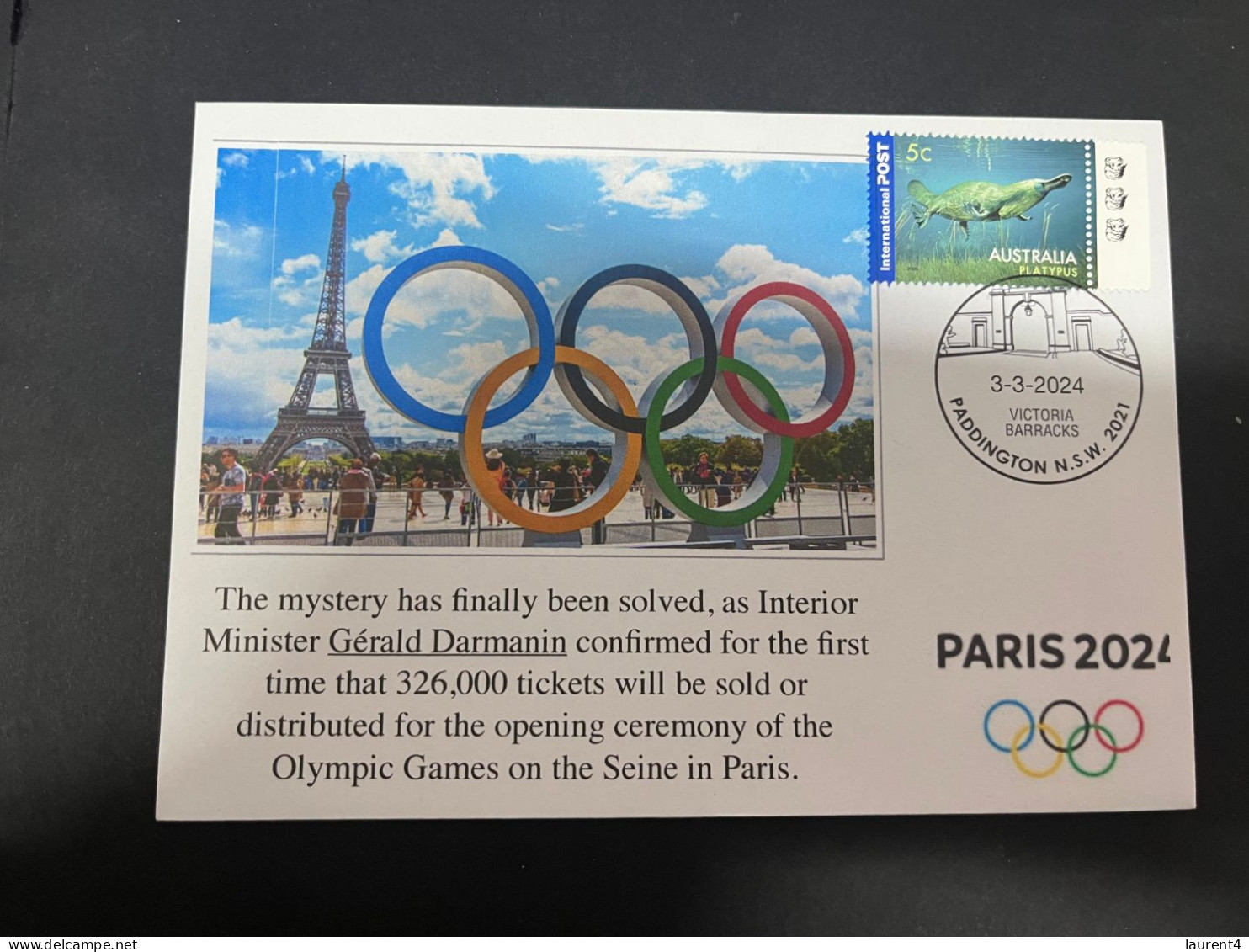 7-3-2024 (2 Y 22) Paris 2024 Summer Olympic - 326,000 Tickets Available To The Games Opening Ceremony On Seine River - Summer 2024: Paris