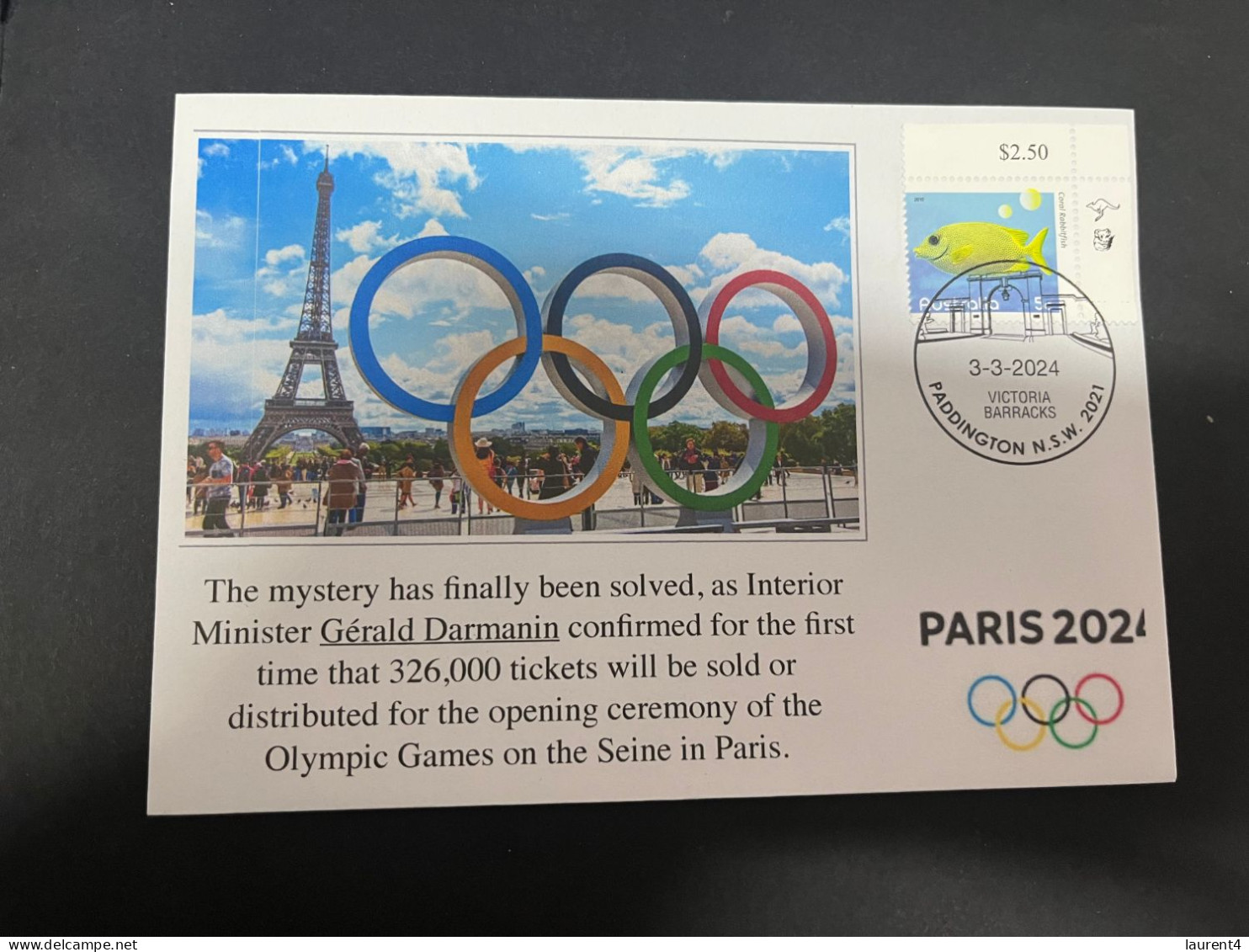 7-3-2024 (2 Y 22) Paris 2024 Summer Olympic - 326,000 Tickets Available To The Games Opening Ceremony On Seine River - Estate 2024 : Parigi