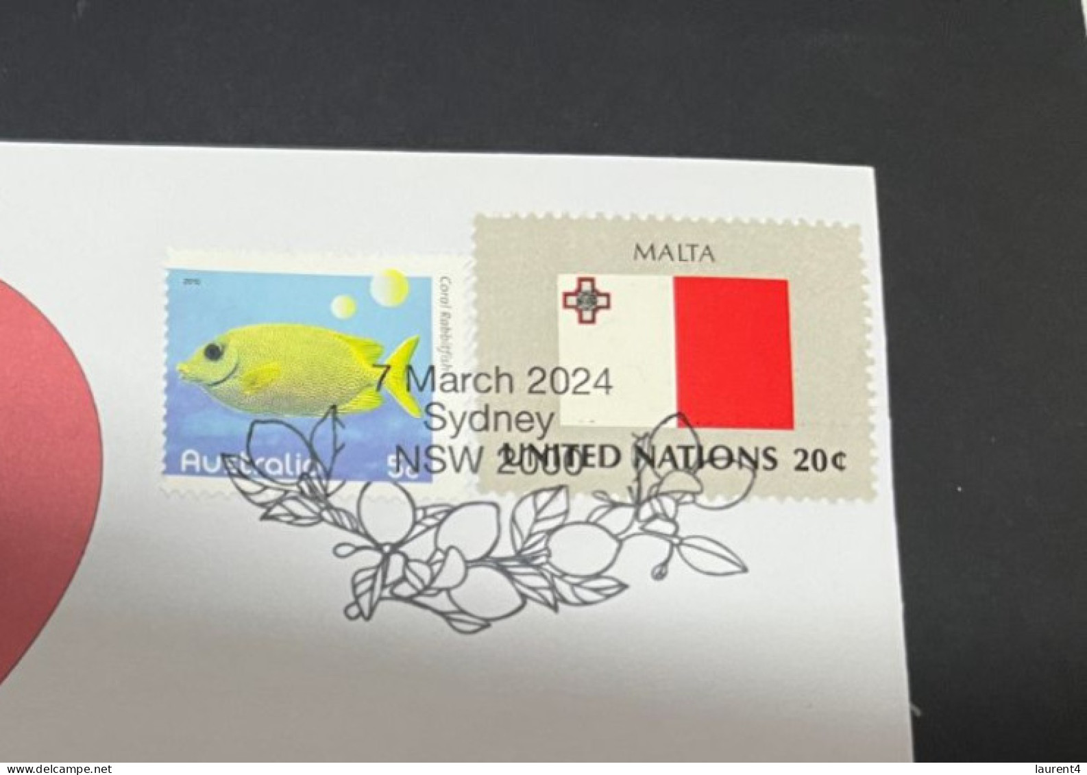 7-3-2024 (2 Y 22) COVID-19 4th Anniversary - Malta - 7 March 2024 (with Malta UN Flag Stamp) - Malattie