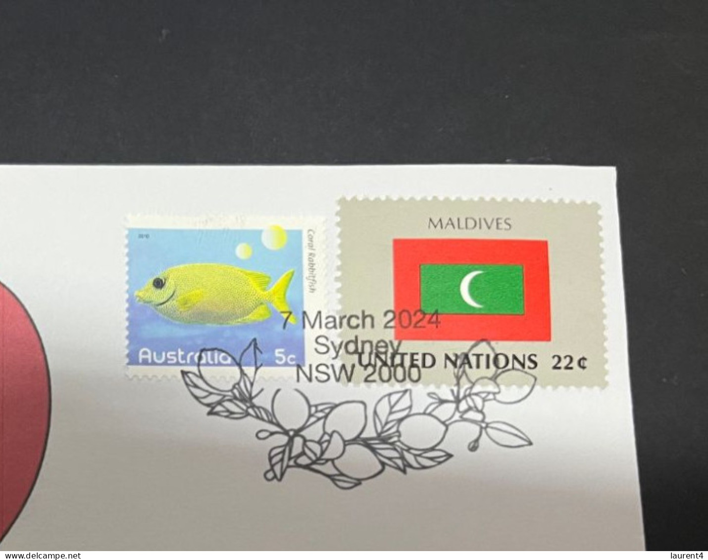 7-3-2024 (2 Y 22) COVID-19 4th Anniversary - Maldives - 7 March 2024 (with Maldives UN Flag Stamp) - Malattie