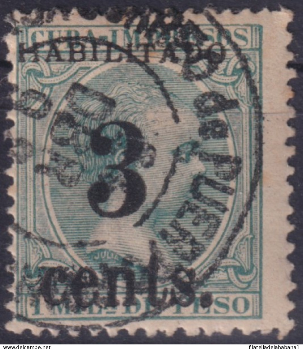 1899-670 CUBA US OCCUPATION PUERTO PRINCIPE 1899 5º ISSUE 3c S. 1mls DANGEROUS FORGERY USED  - Oblitérés