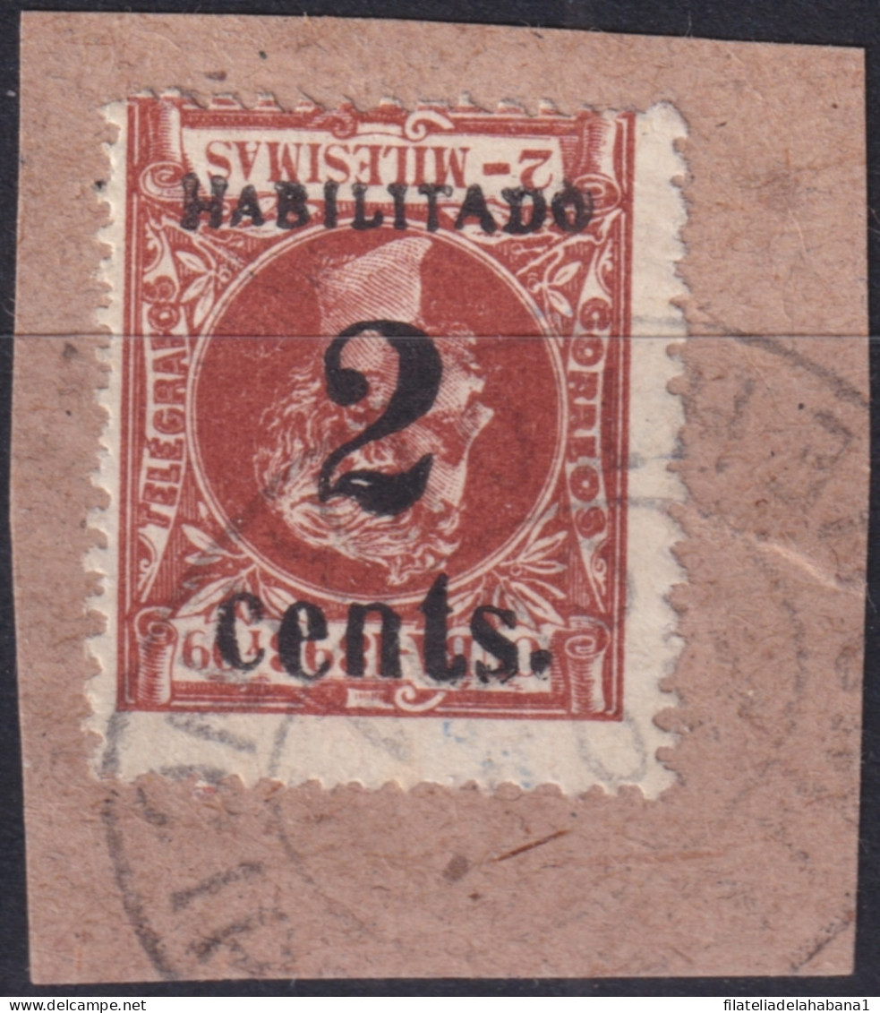1899-680 CUBA US OCCUPATION PUERTO PRINCIPE 1899 1º ISSUE 2c S. 2mls INVERTED FORGERY USED.  - Usados
