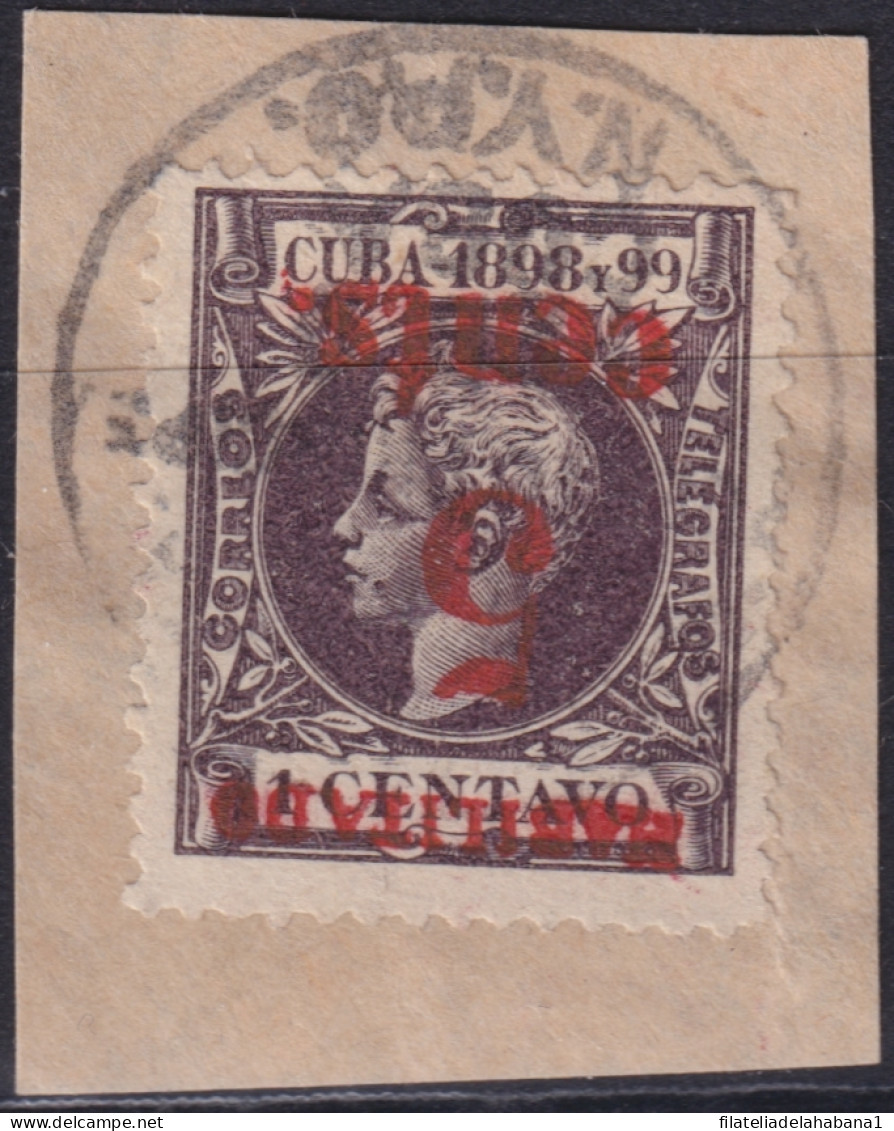 1899-690 CUBA US OCCUPATION PUERTO PRINCIPE 1899 4º ISSUE 5c S. 1c INVERTED DANGEROUS FORGERY.  - Usados