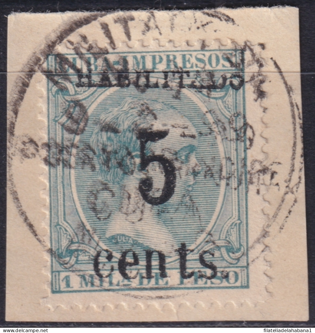 1899-691 CUBA US OCCUPATION PUERTO PRINCIPE 1899 5º ISSUE 5c S. 1m SMALL NUMBER DANGEROUS FORGERY.  - Oblitérés