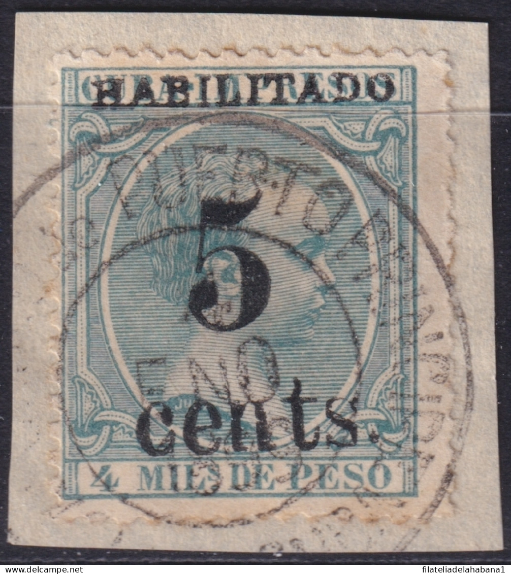 1899-692 CUBA US OCCUPATION PUERTO PRINCIPE 1899 5º ISSUE 5c S. 4mls DANGEROUS FORGERY USED.  - Usati