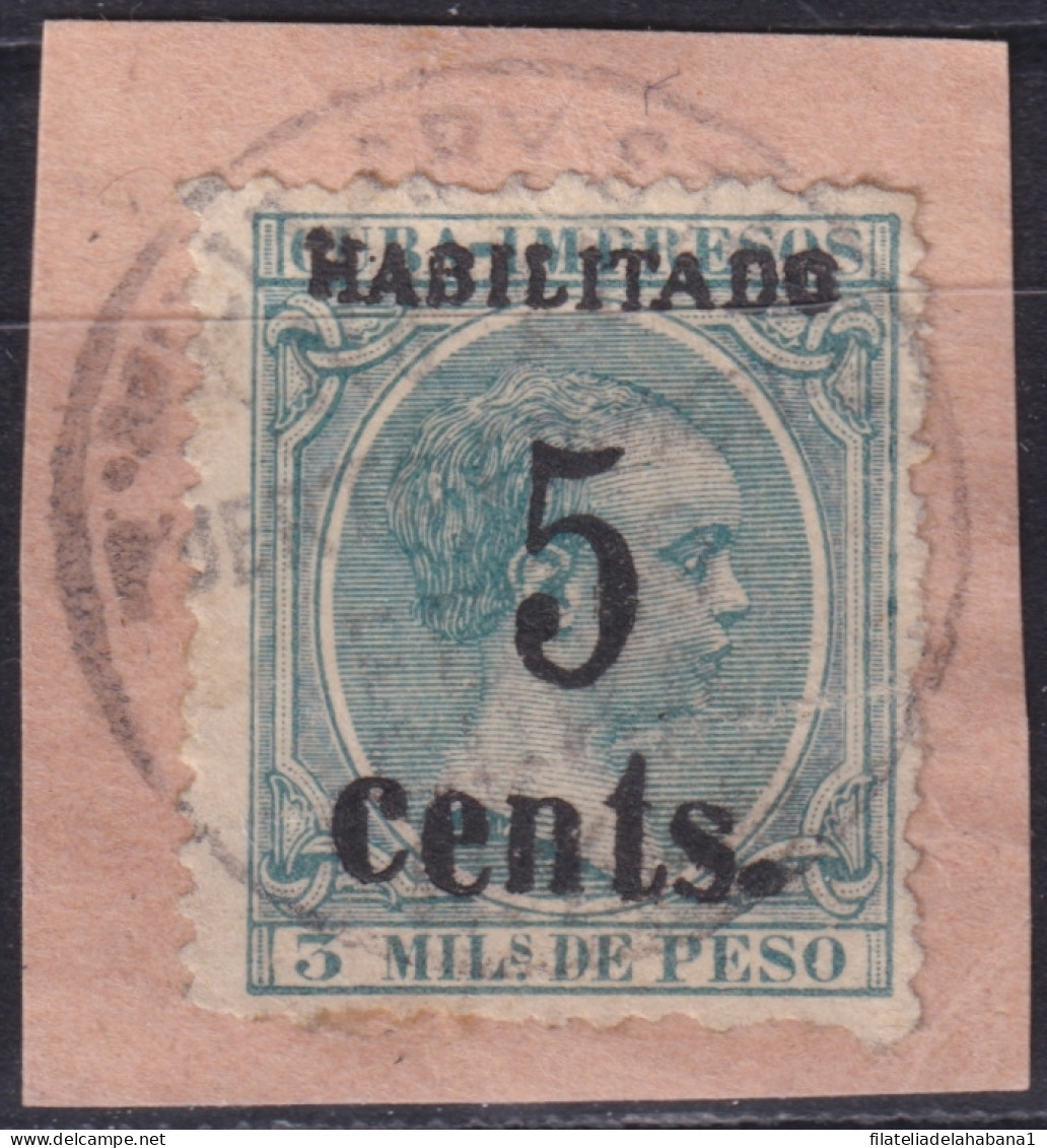 1899-697 CUBA US OCCUPATION PUERTO PRINCIPE 1899 5º ISSUE 5c S. 3mls SMALL NUMBER FORGERY USED.  - Usados