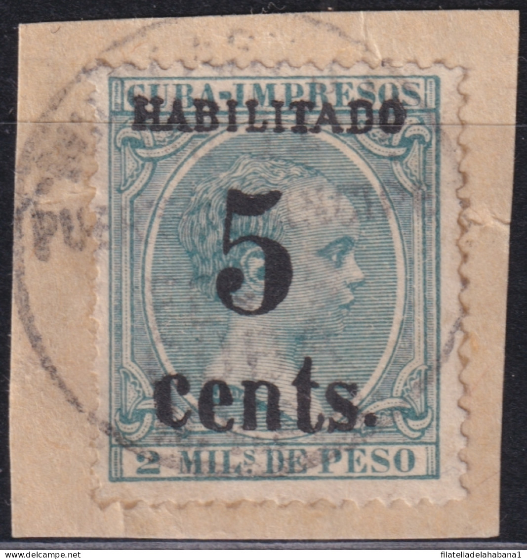 1899-699 CUBA US OCCUPATION PUERTO PRINCIPE 1899 5º ISSUE 5c S. 2mls DANGEROUS FORGERY USED.  - Gebruikt