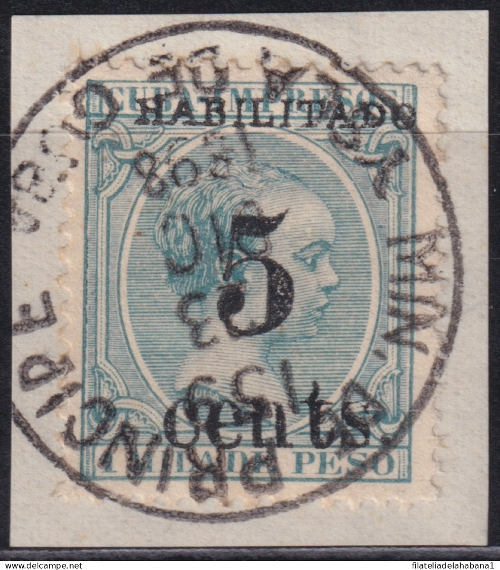 1899-700 CUBA US OCCUPATION PUERTO PRINCIPE 1899 5º ISSUE 5c S. 1mls DANGEROUS FORGERY USED.  - Gebraucht