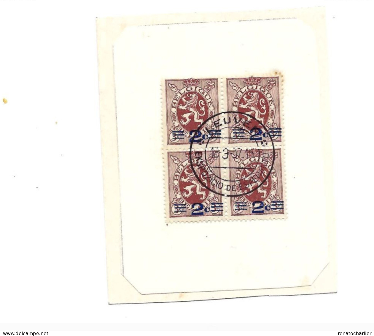 Oblitération "Leuven Sur 3 Centimes Surchargé.Espéranto.Bloc De 4. - 1929-1937 Heraldic Lion