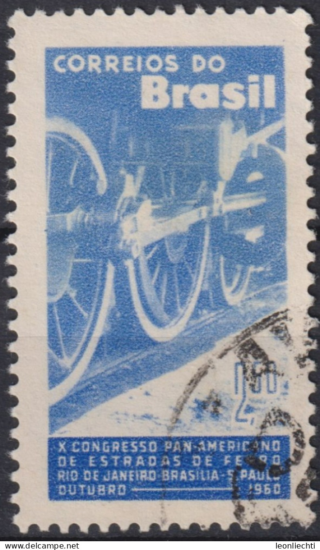 1960 Brasilien ° Mi:BR 990, Sn:BR 913, Yt:BR 698 Locomotive Piston Gear, Tenth Pan-American Railways Congress - Used Stamps