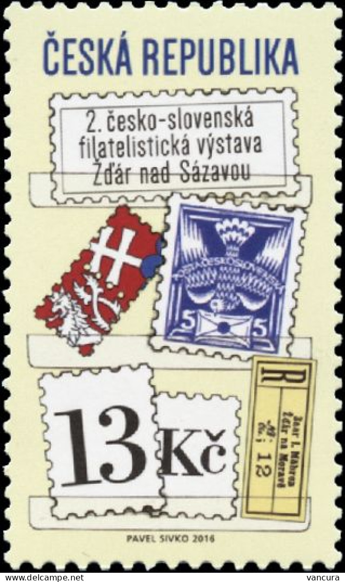 ** 882 Czech Republic Czech-Slovak Stamp Exhibition In Zdar 2016 Stamp On Stamp - Timbres Sur Timbres