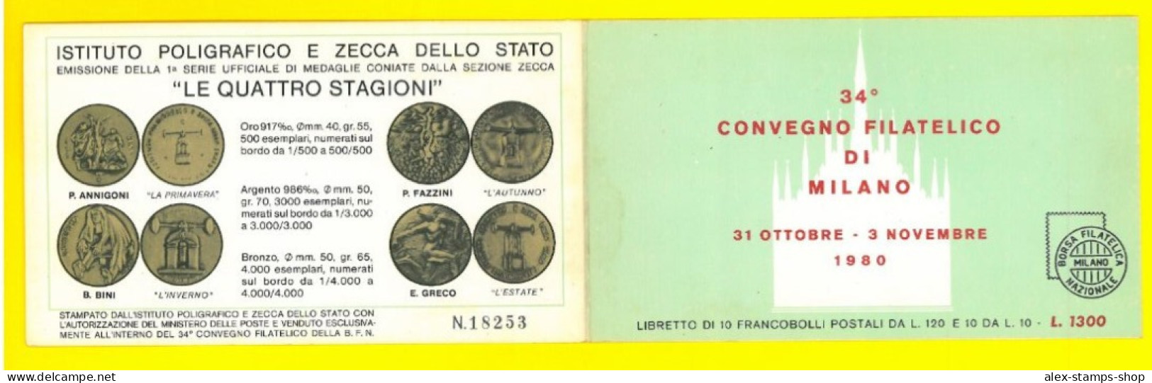 ITALIA 1980 NEW BOOKLET FORLANINI LR1 - 34° Convegno Filatelico Di Milano - Libretti