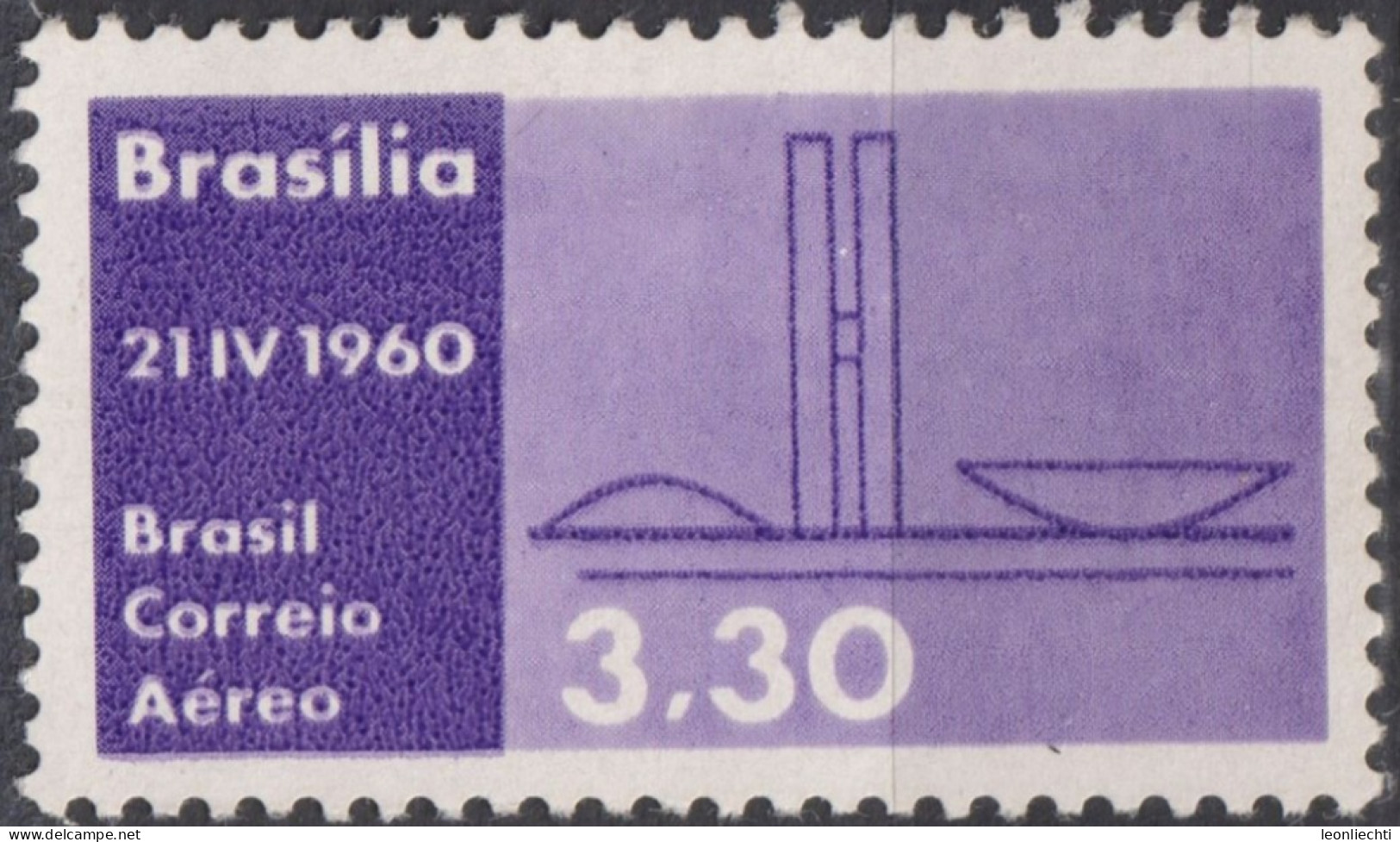 1960 Brasilien AEREO *F  Mi:BR 979, Sn:BR C95, Yt:BR PA83, Parliament Buildings, Inauguration Of Brasilia As Capital - Neufs