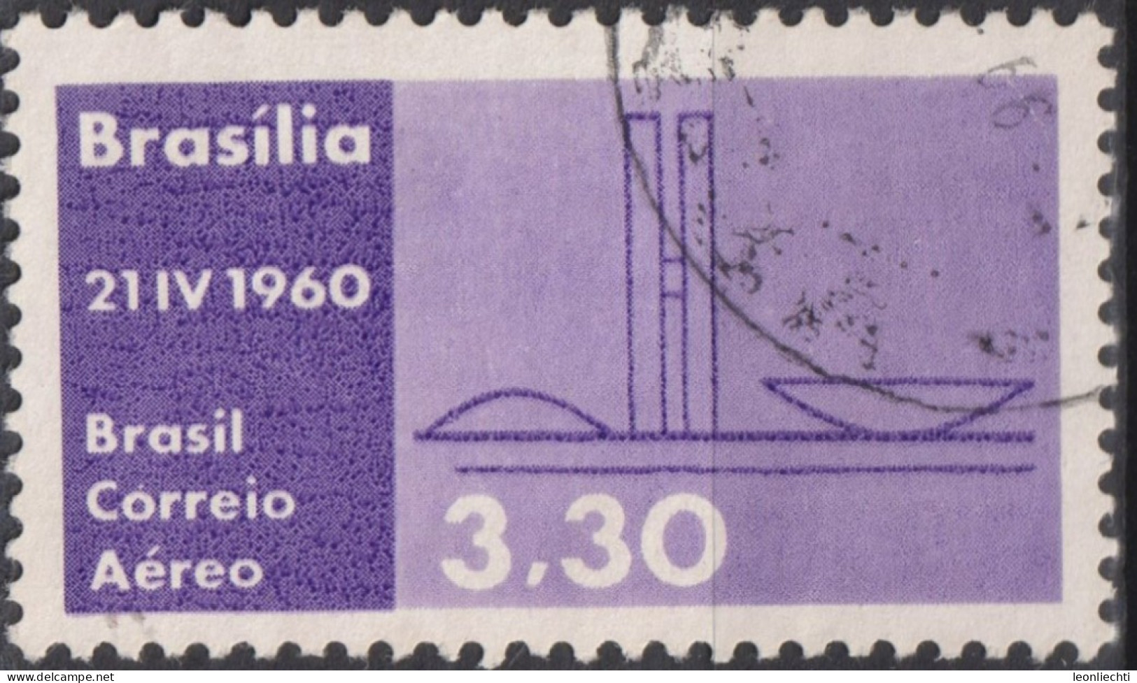 1960 Brasilien AEREO ° Mi:BR 979, Sn:BR C95, Yt:BR PA83, Parliament Buildings, Inauguration Of Brasilia As Capital - Usati