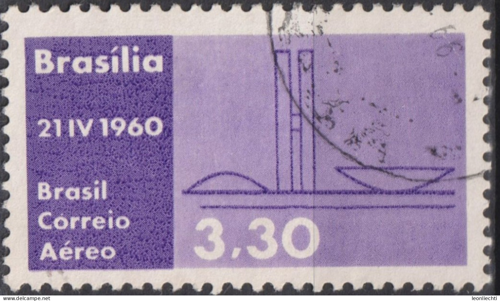 1960 Brasilien AEREO ° Mi:BR 979, Sn:BR C95, Yt:BR PA83, Parliament Buildings, Inauguration Of Brasilia As Capital - Gebraucht