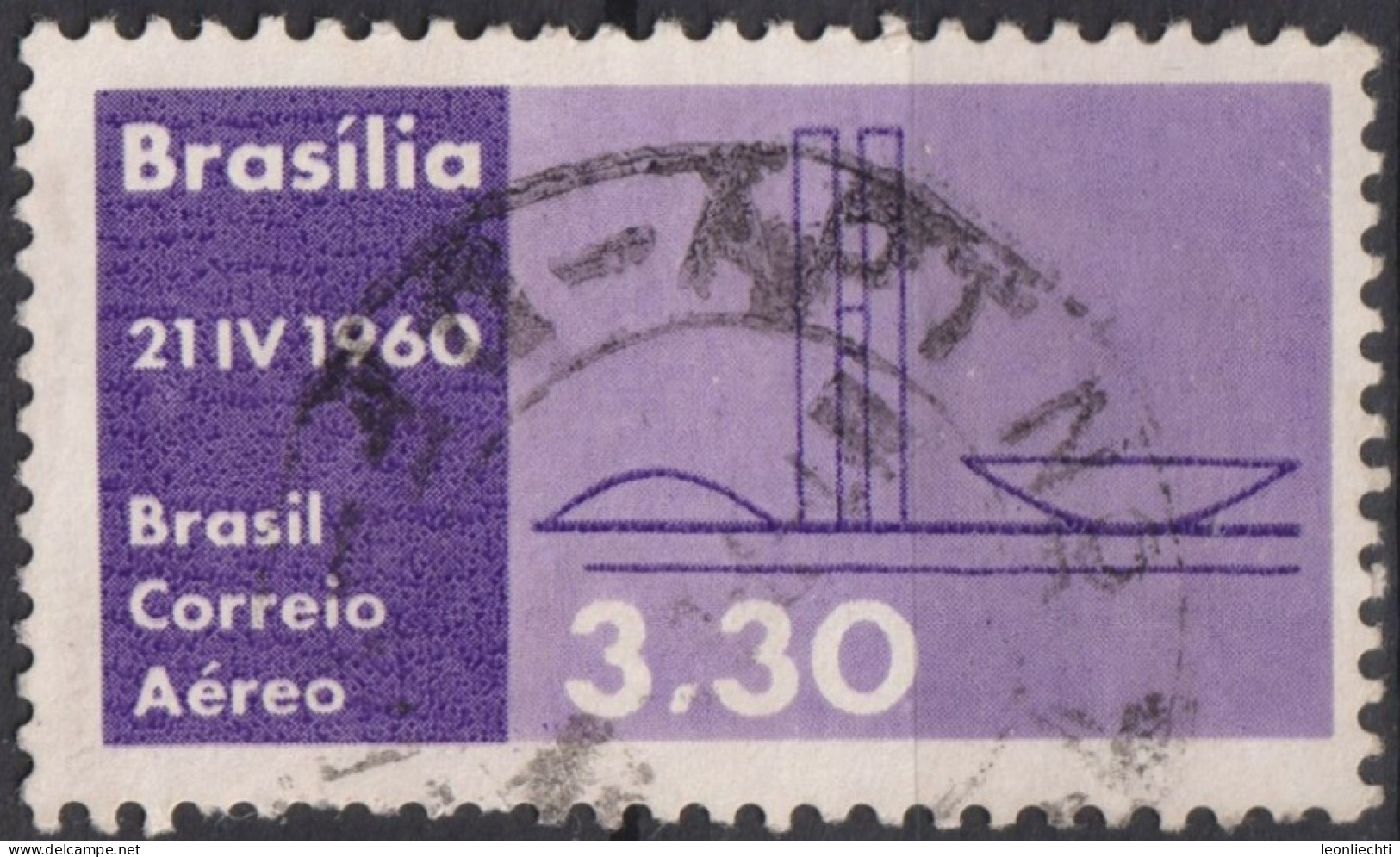 1960 Brasilien AEREO ° Mi:BR 979, Sn:BR C95, Yt:BR PA83, Parliament Buildings, Inauguration Of Brasilia As Capital - Oblitérés