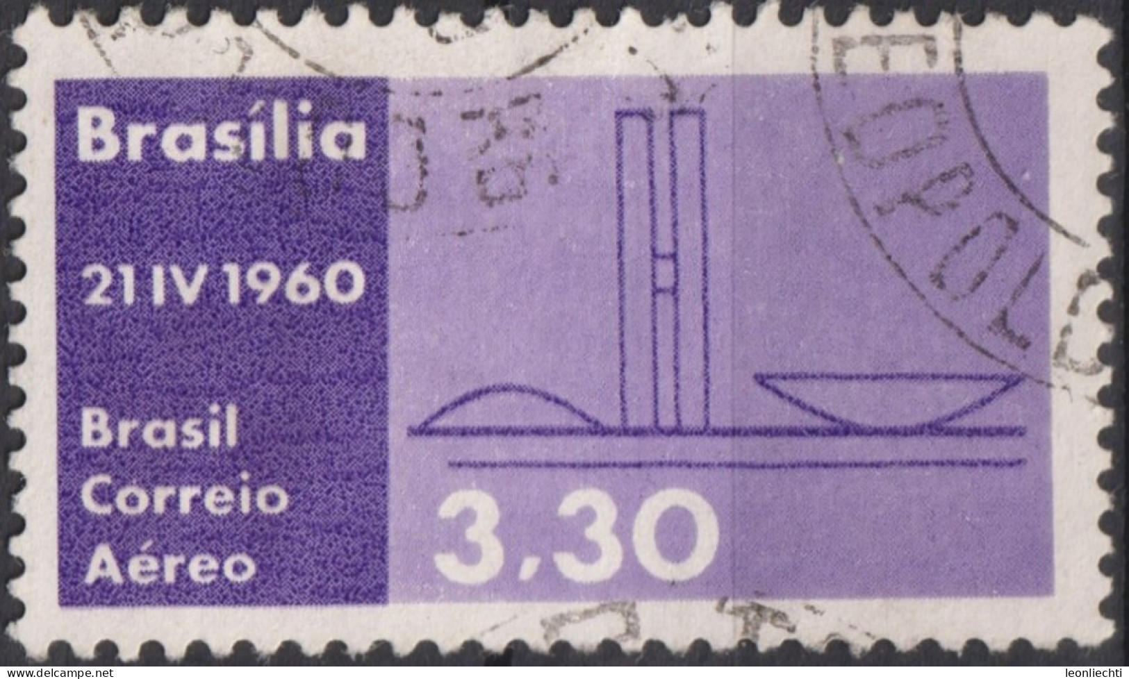 1960 Brasilien AEREO ° Mi:BR 979, Sn:BR C95, Yt:BR PA83, Parliament Buildings, Inauguration Of Brasilia As Capital - Usados