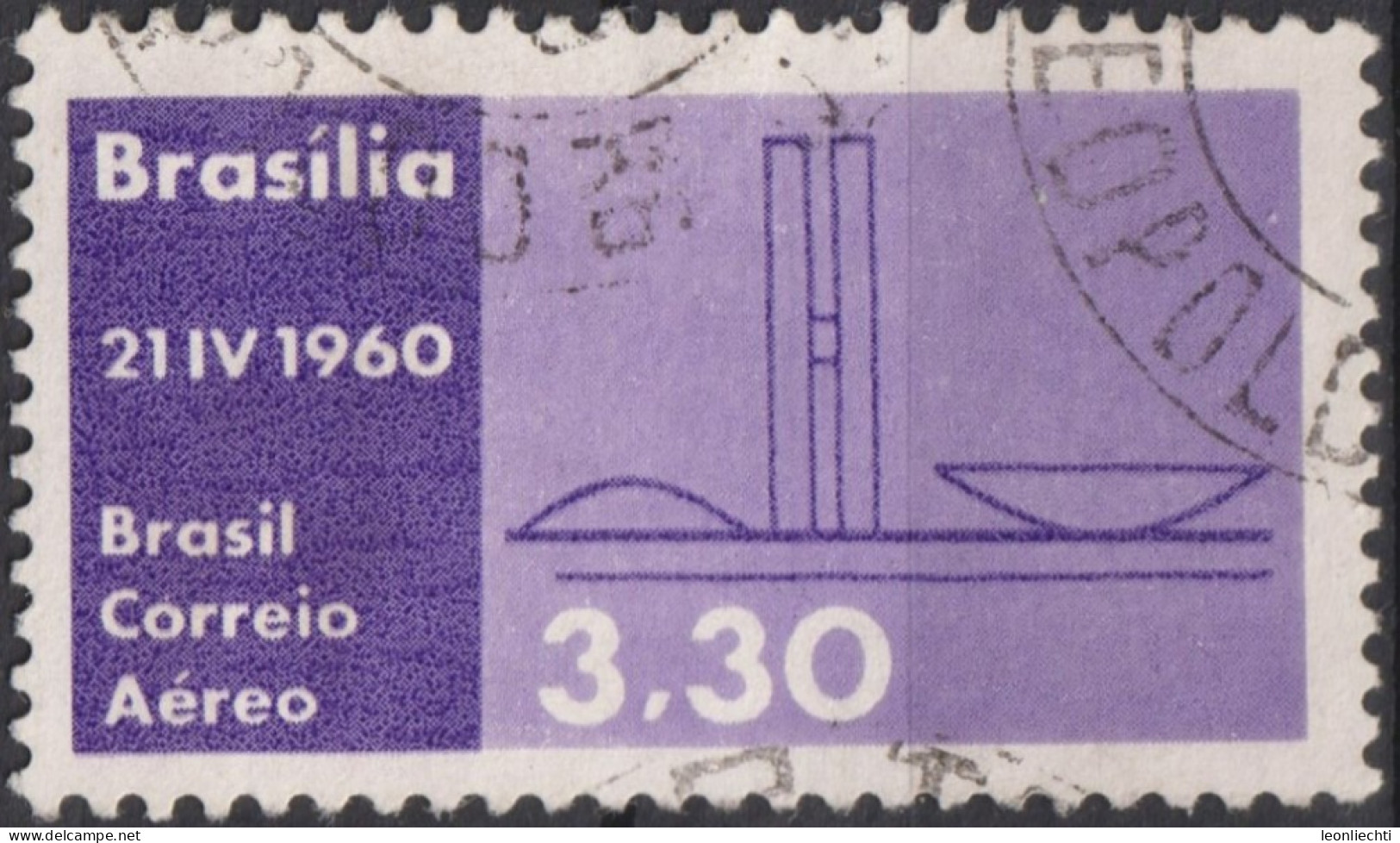 1960 Brasilien AEREO ° Mi:BR 979, Sn:BR C95, Yt:BR PA83, Parliament Buildings, Inauguration Of Brasilia As Capital - Gebruikt