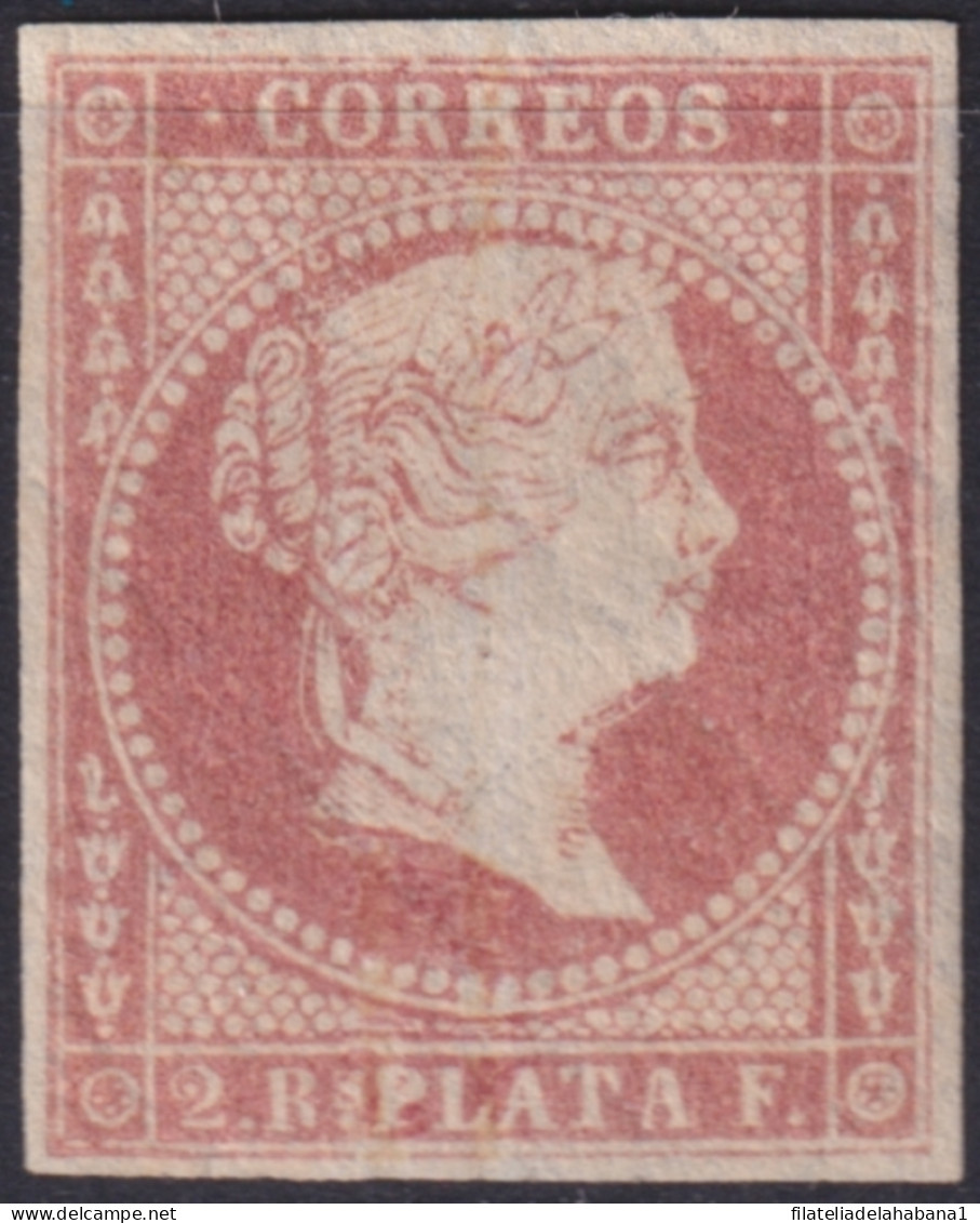 1856-145 CUBA ANTILLES 1856 2r WITH LINE WATERMARK UNUSED. HIGHT VALUE.  - Prefilatelia