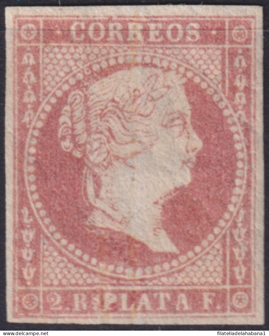 1856-145 CUBA ANTILLES 1856 2r WITH LINE WATERMARK UNUSED. HIGHT VALUE.  - Prephilately