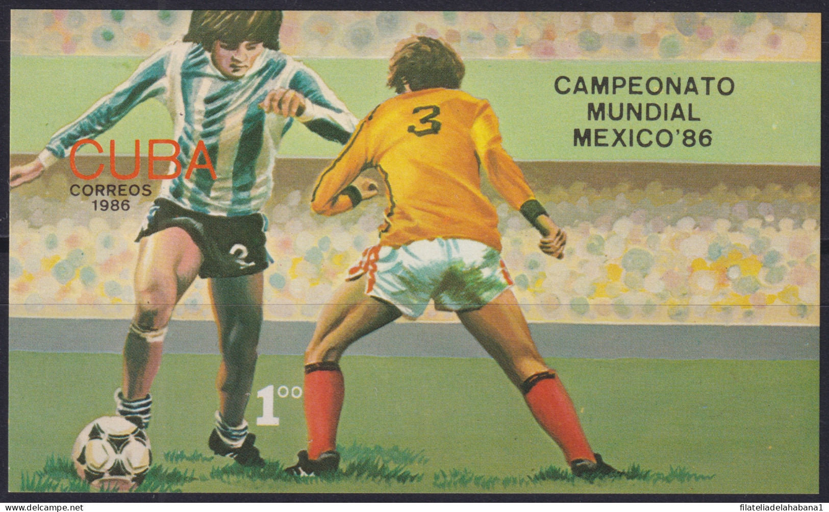 1986.140 CUBA 1986 MNH MEXICO WORLD CHAMPIONSHIP SOCCER IMPERFORATED SHEET.  - Neufs