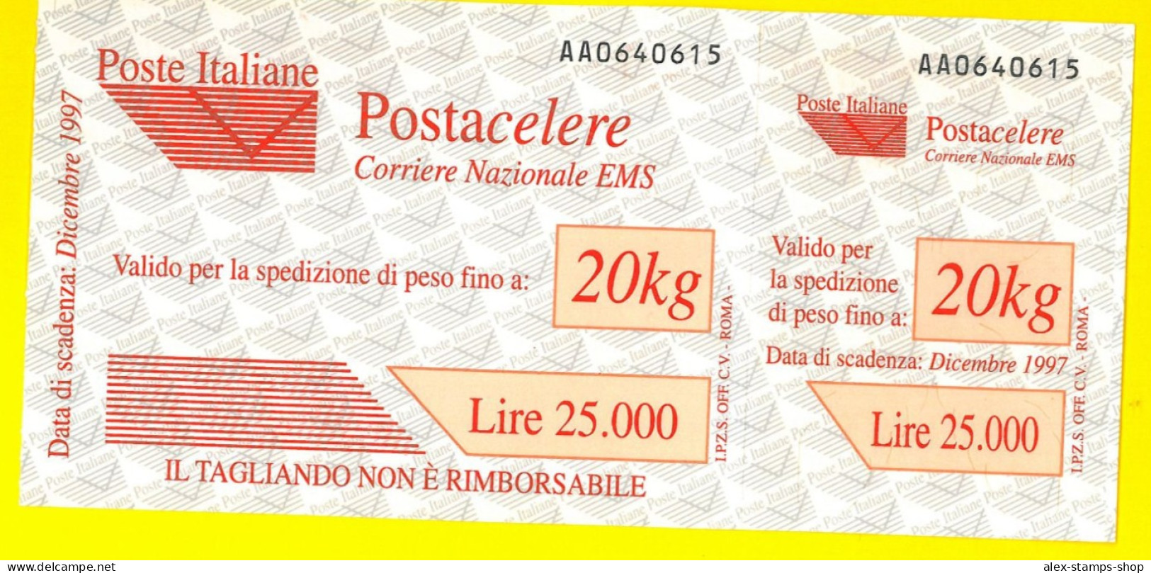 ITALIA 1997 POSTA CELERE - Serie Completa Nuova Senza Proroghe CERTIFICATO - Pacchi Postali